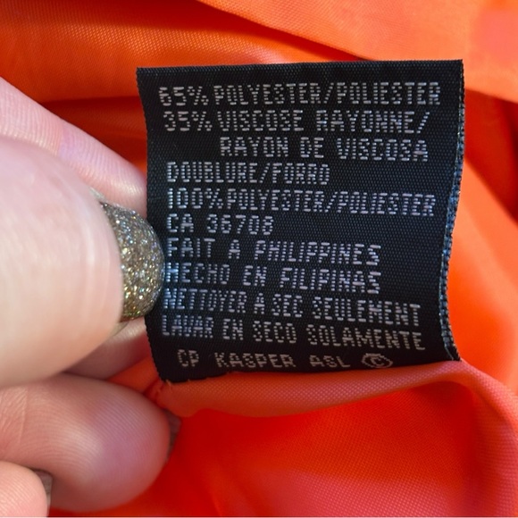 Kasper A.S.L Women's Vintage Orange Sheath Dress Size 10P - Picture 6 of 6